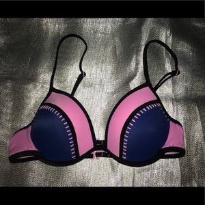 WORN ONCE! pink and blue Victoria Secret swim top